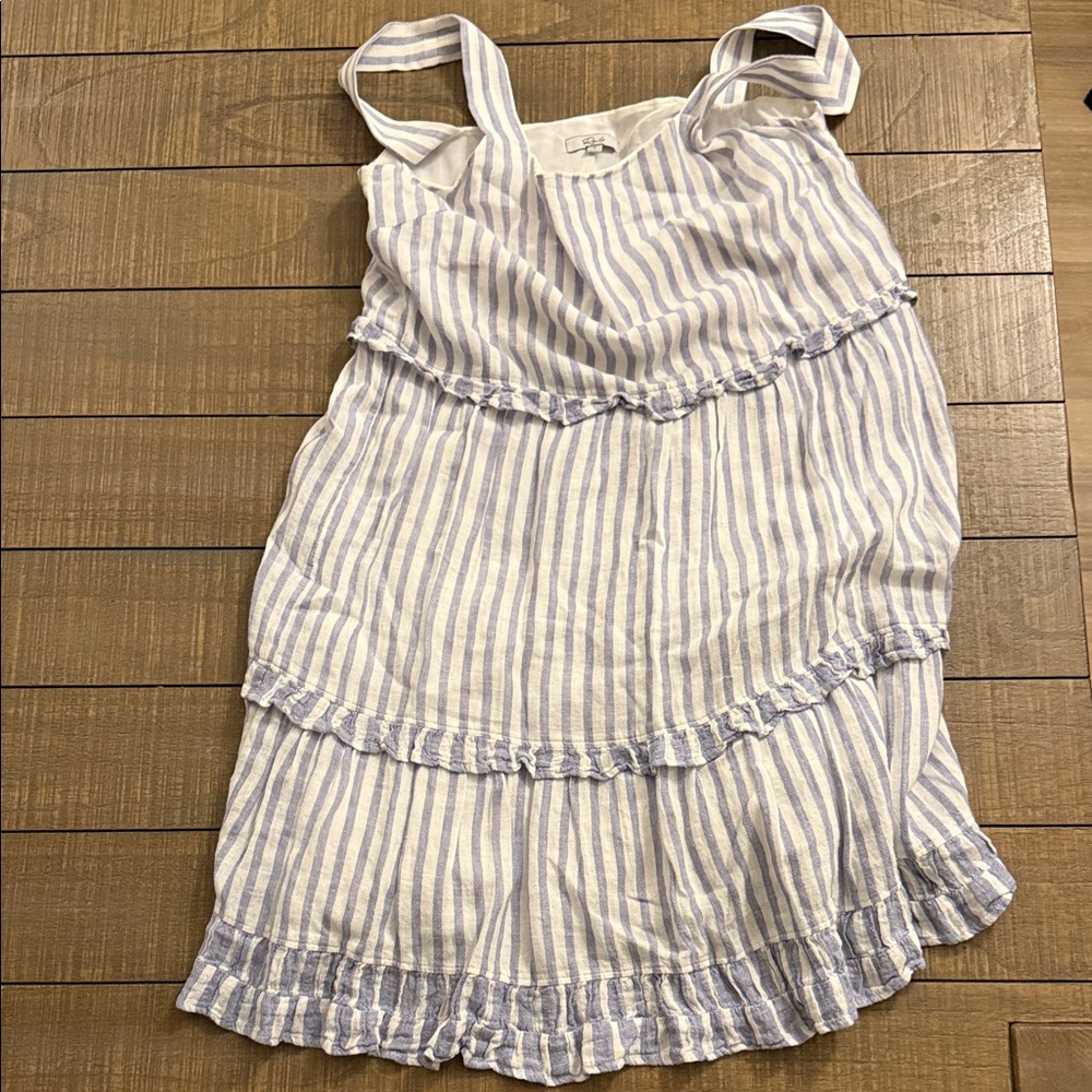 Rails Blue and White Striped Casual Dress